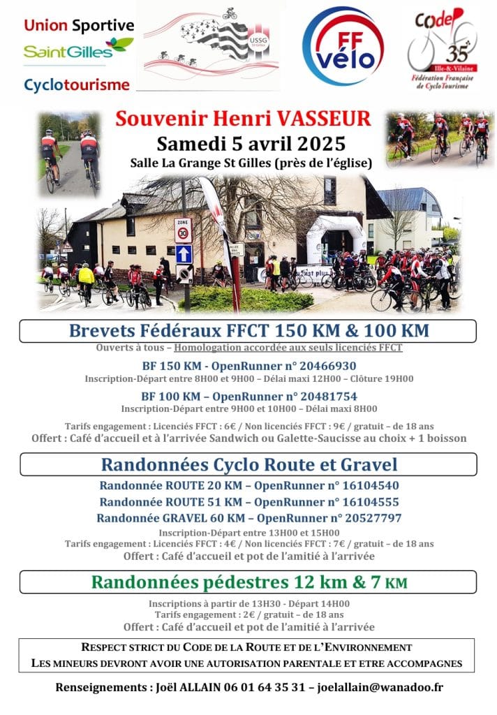 Affiche de la randonnée Souvenir Henri Vasseur 2025